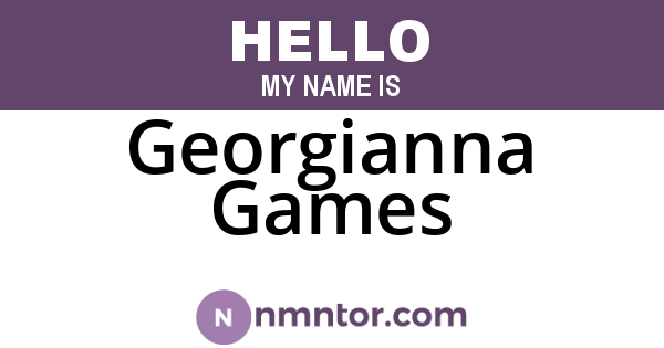 Georgianna Games