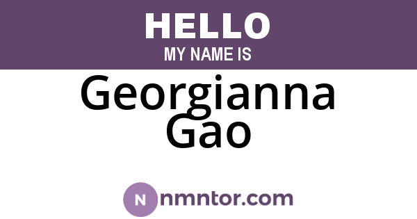 Georgianna Gao