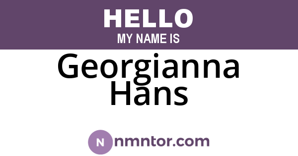 Georgianna Hans