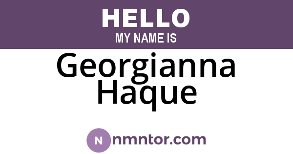 Georgianna Haque