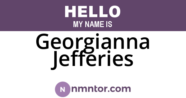 Georgianna Jefferies