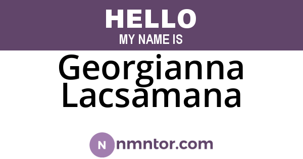 Georgianna Lacsamana