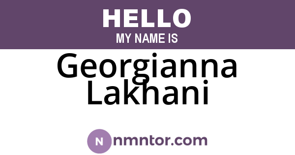 Georgianna Lakhani
