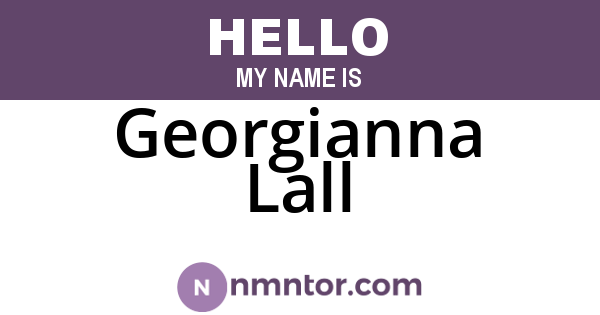 Georgianna Lall