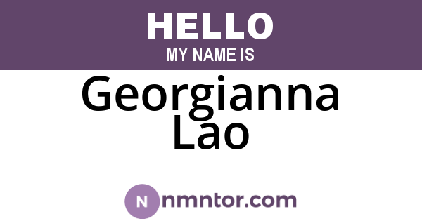 Georgianna Lao