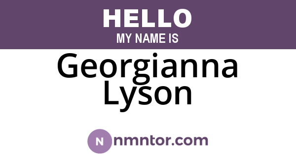 Georgianna Lyson