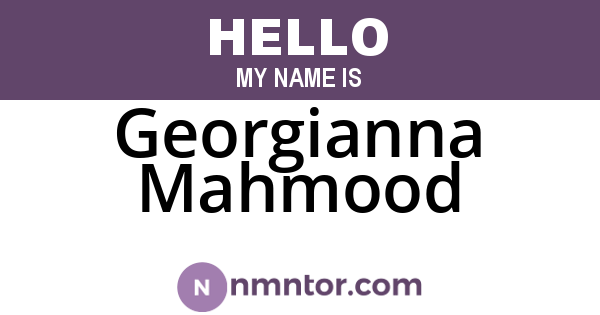 Georgianna Mahmood