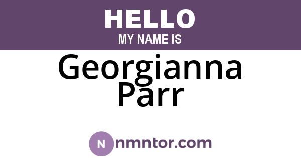 Georgianna Parr