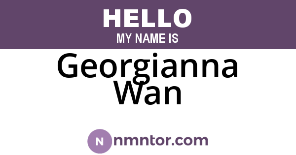 Georgianna Wan
