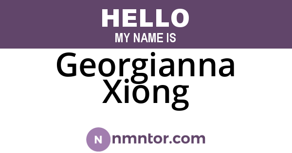Georgianna Xiong