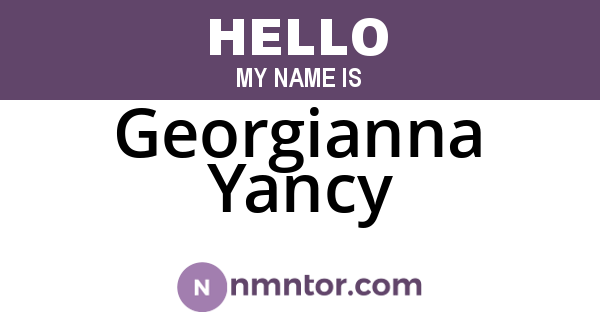 Georgianna Yancy