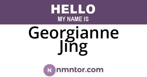 Georgianne Jing