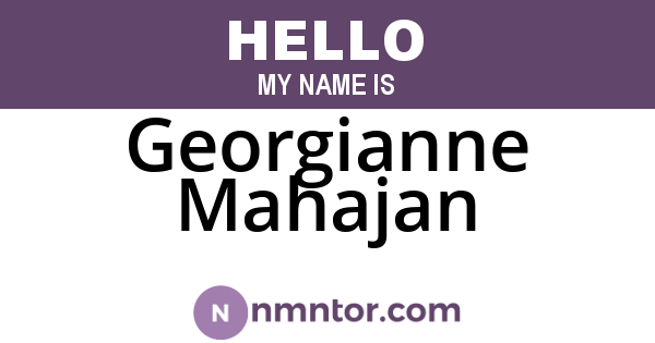 Georgianne Mahajan