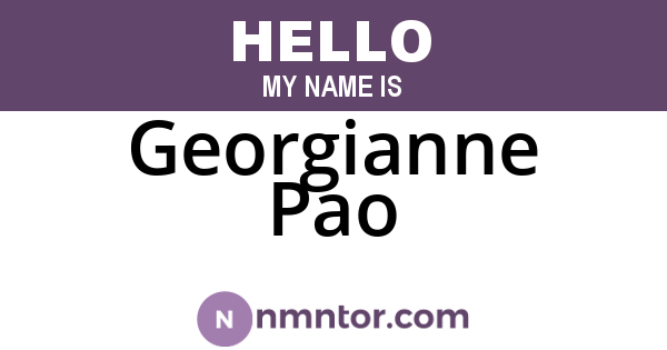 Georgianne Pao