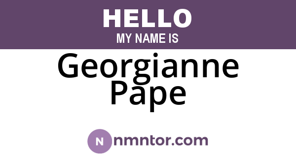 Georgianne Pape