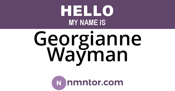 Georgianne Wayman