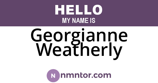 Georgianne Weatherly