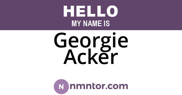 Georgie Acker