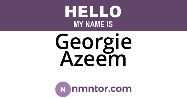 Georgie Azeem