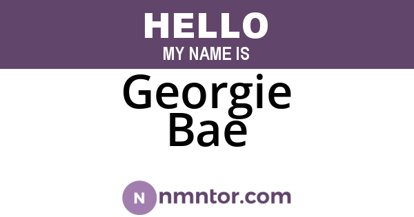 Georgie Bae