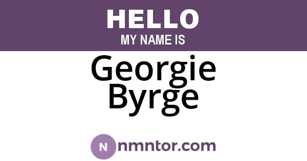 Georgie Byrge