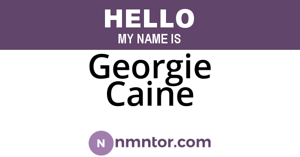 Georgie Caine