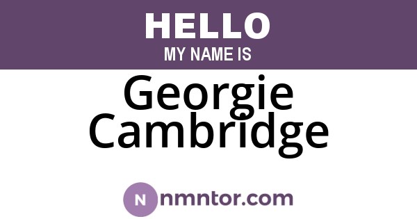 Georgie Cambridge
