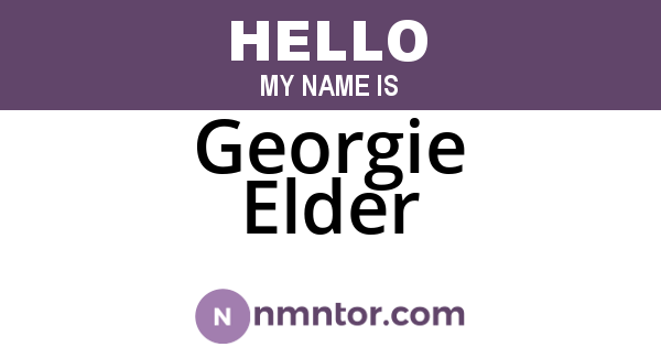 Georgie Elder