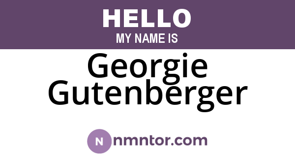 Georgie Gutenberger