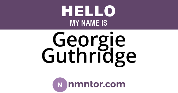 Georgie Guthridge