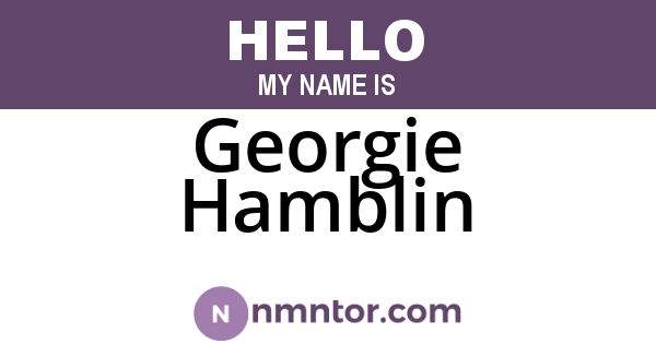 Georgie Hamblin