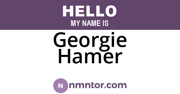 Georgie Hamer