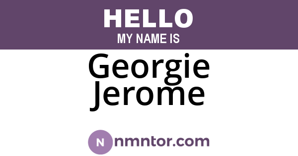 Georgie Jerome