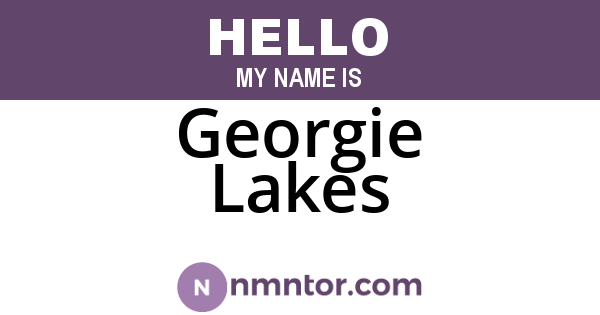Georgie Lakes