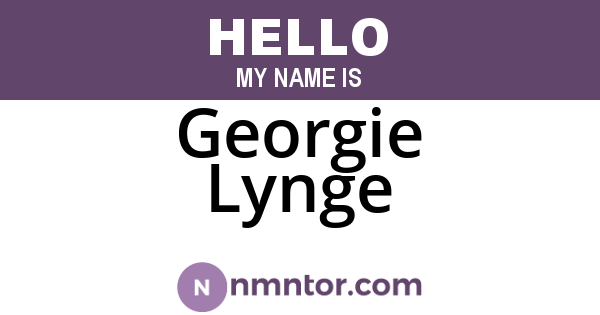 Georgie Lynge