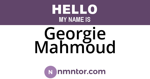 Georgie Mahmoud