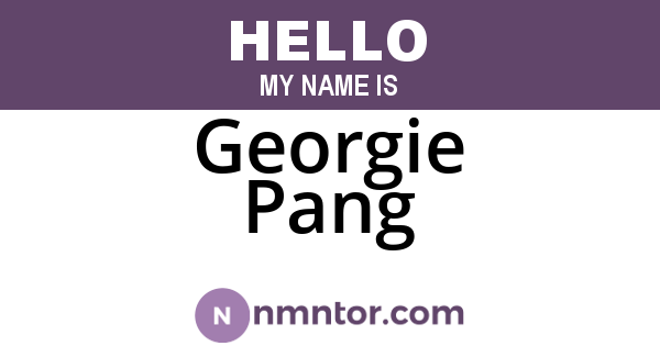 Georgie Pang