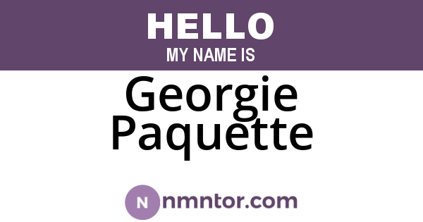 Georgie Paquette
