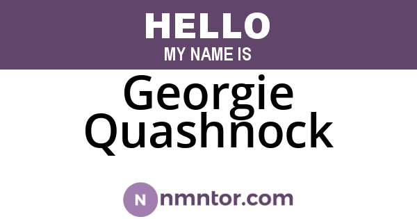 Georgie Quashnock