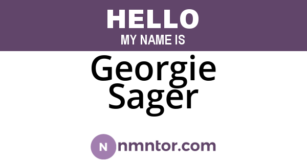 Georgie Sager