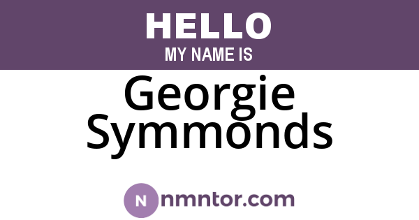 Georgie Symmonds