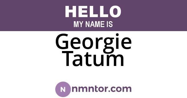 Georgie Tatum