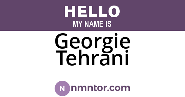 Georgie Tehrani