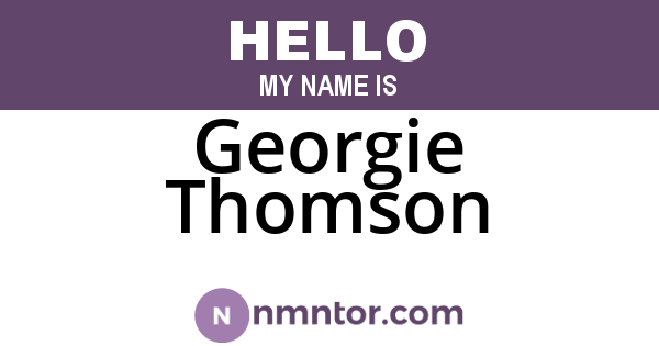 Georgie Thomson