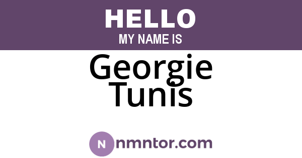 Georgie Tunis
