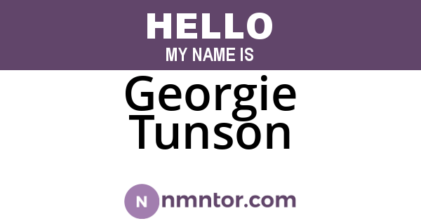 Georgie Tunson