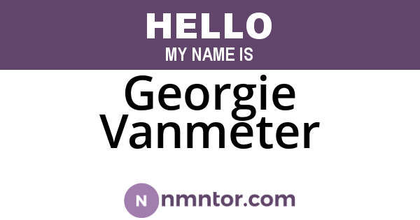 Georgie Vanmeter