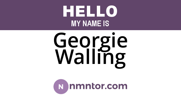 Georgie Walling