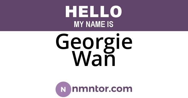 Georgie Wan