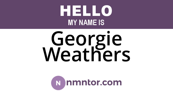 Georgie Weathers